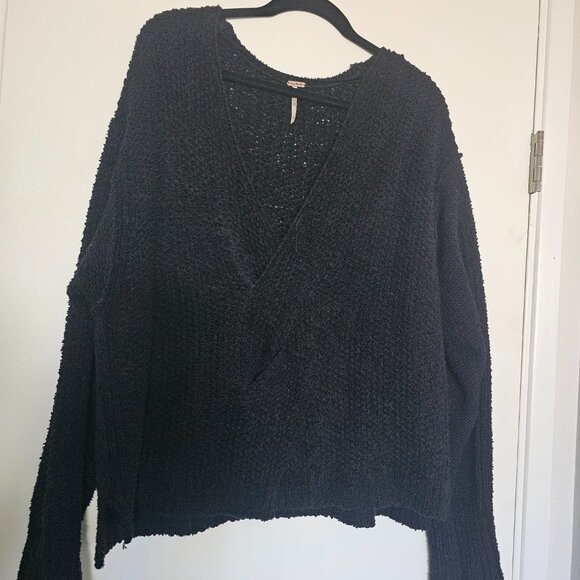 Free People Coco V-Neck Sweater in Black - Picture 7 of 9